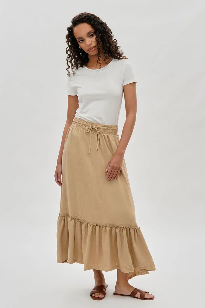 Stylexchange Vintage Tiered Cinched Skirt - Cream - Image 5