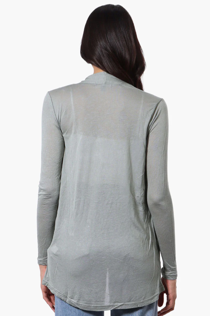 Magazine Long Sleeve Open Wrap Cardigan - Mint - Image 3