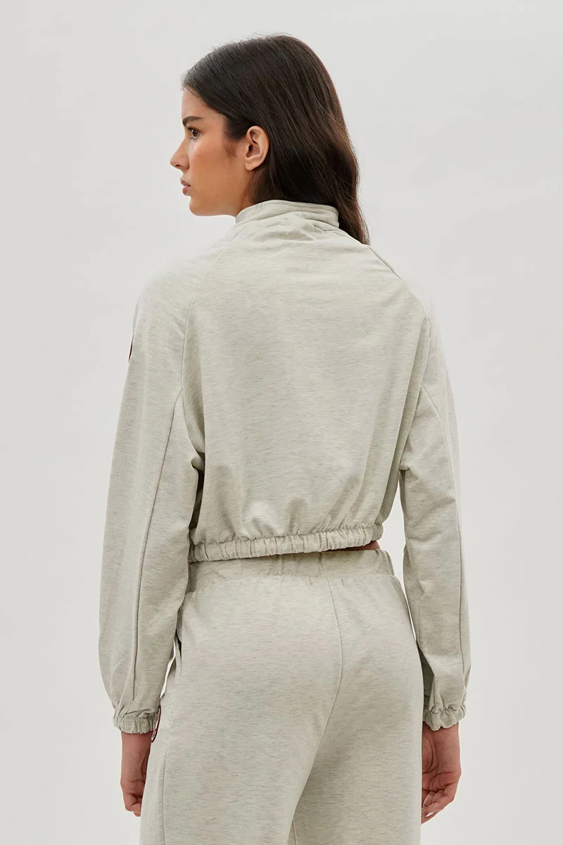 Fahrenheit Cropped Drawstring Lightweight Jacket - Cream - Image 3