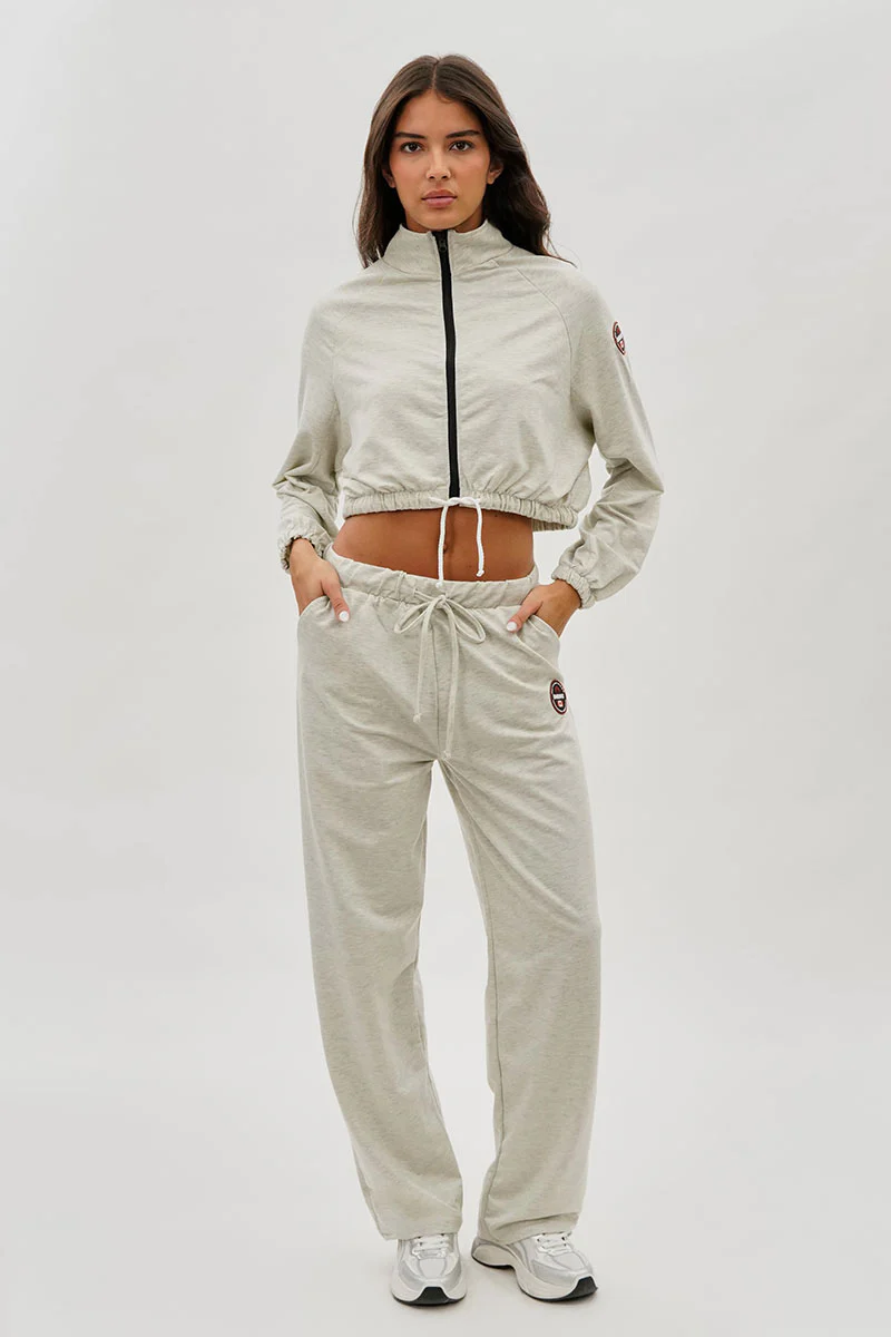 Fahrenheit Cropped Drawstring Lightweight Jacket - Cream - Image 5