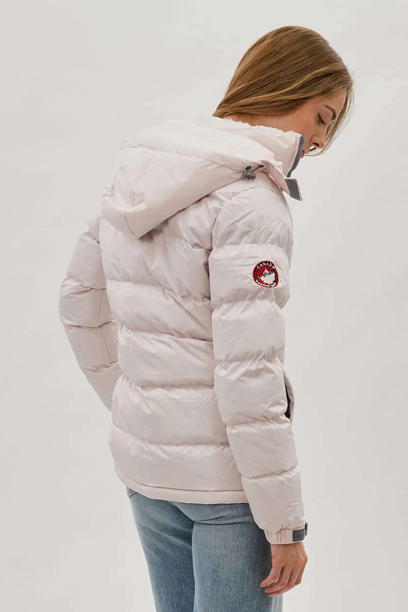 Canada Weather Gear Sherpa Lined Collar Bomber Jacket - Blush - Image 3