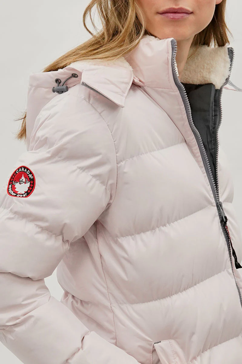 Canada Weather Gear Sherpa Lined Collar Bomber Jacket - Blush - Image 4