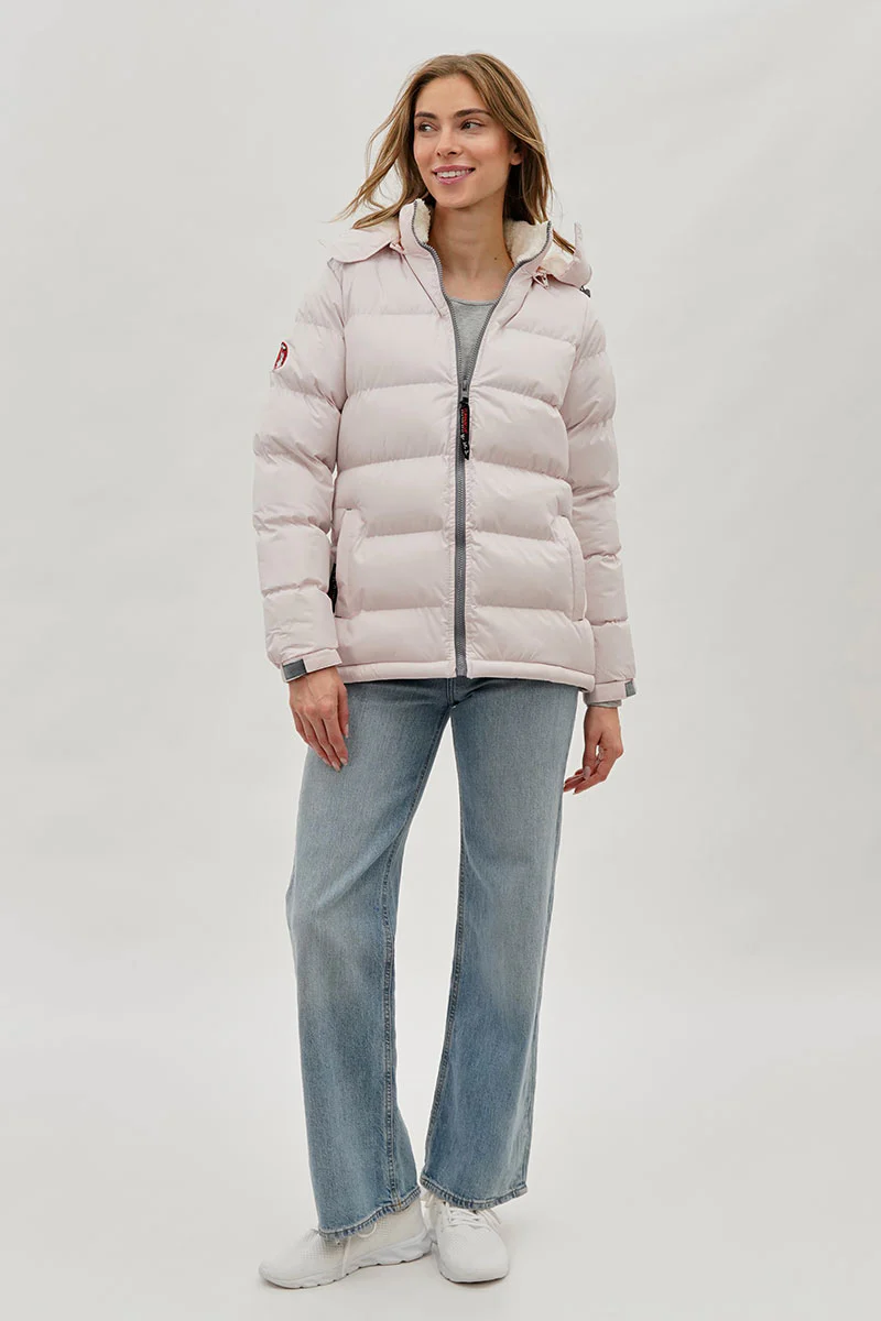 Canada Weather Gear Sherpa Lined Collar Bomber Jacket - Blush - Image 5