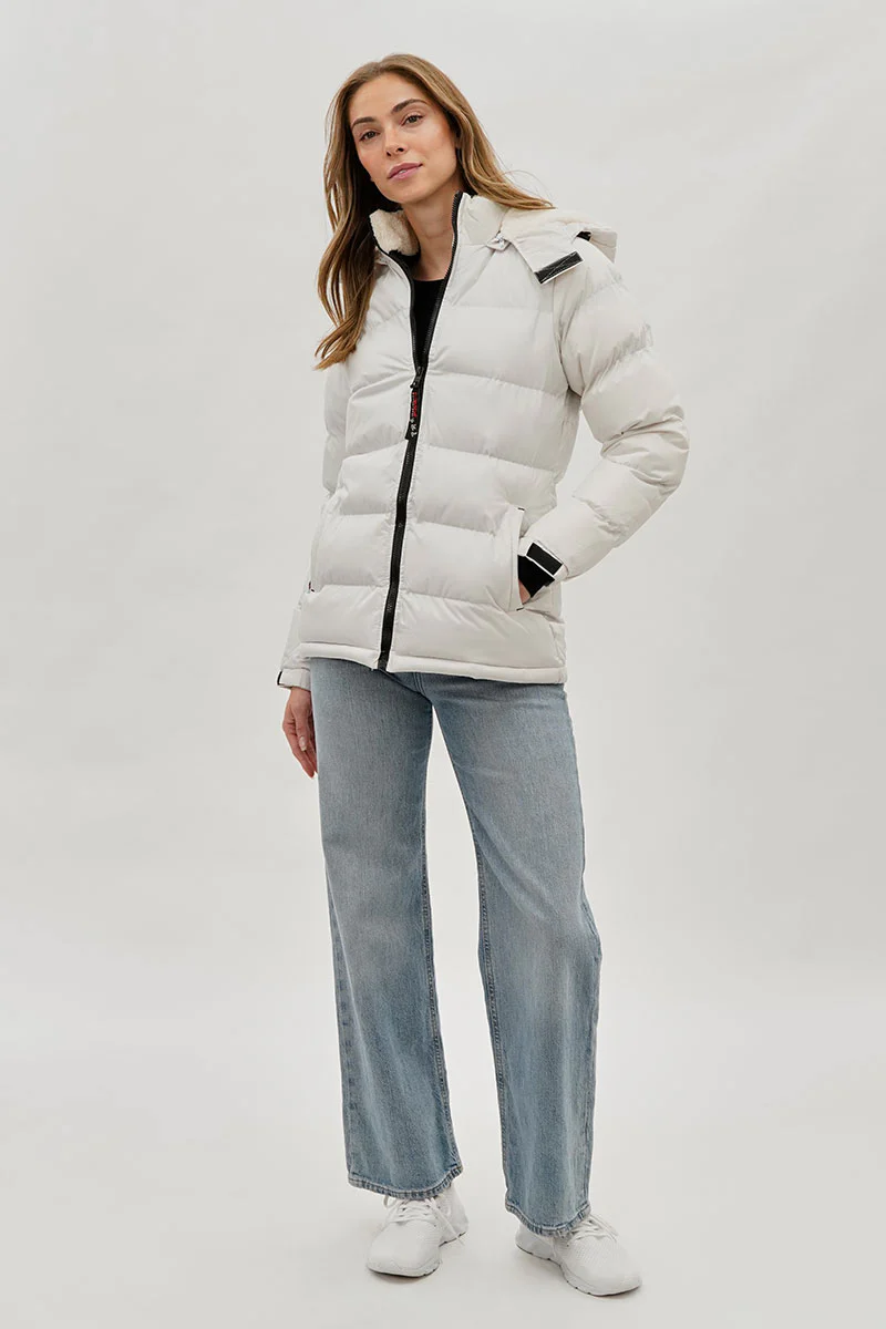 Canada Weather Gear Sherpa Lined Collar Bomber Jacket - White - Image 5