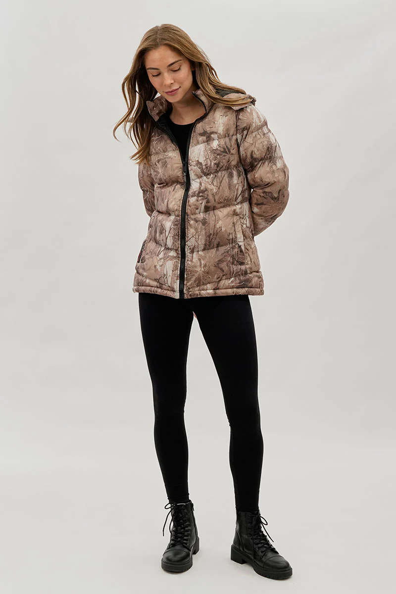 Canada Weather Gear Camo Print Chevron Bomber Jacket - Brown - Image 5