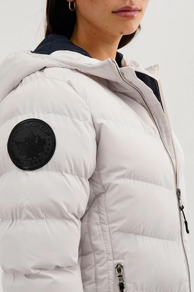 Canada Weather Gear Chevron Quilted Bomber Jacket - White - Image 4