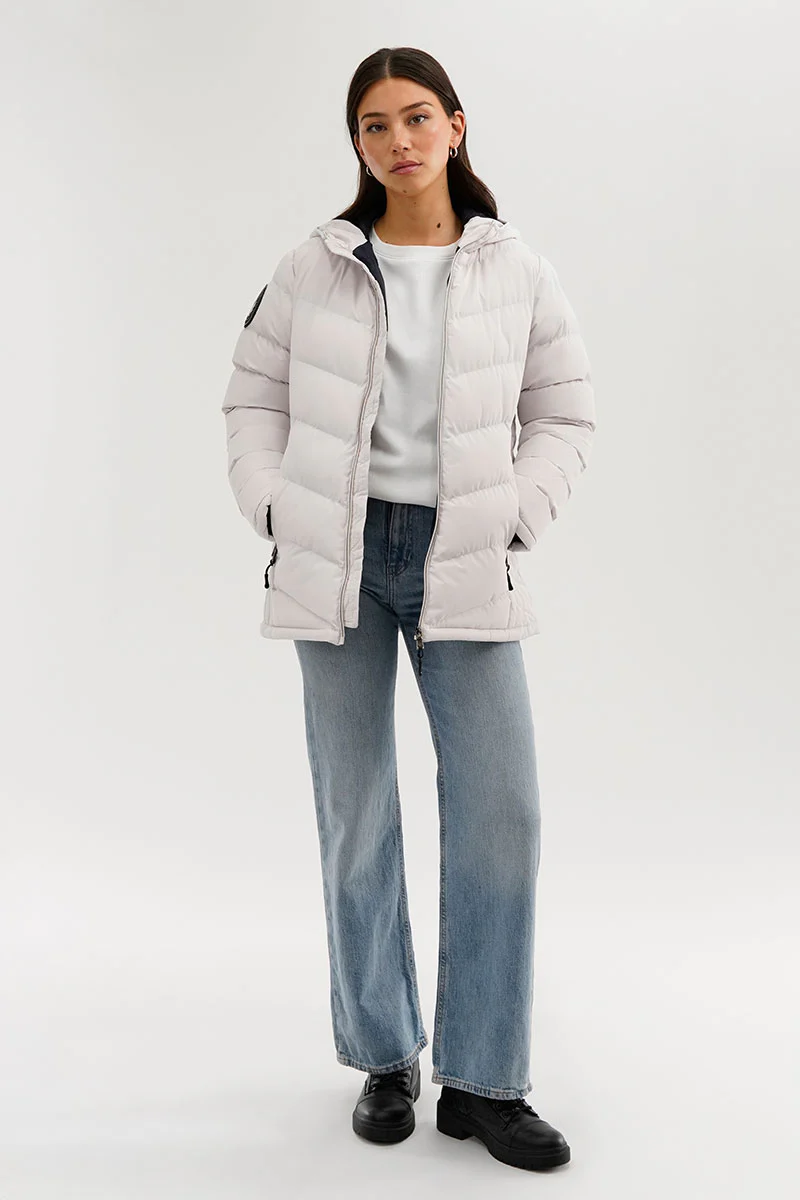 Canada Weather Gear Chevron Quilted Bomber Jacket - White - Image 5