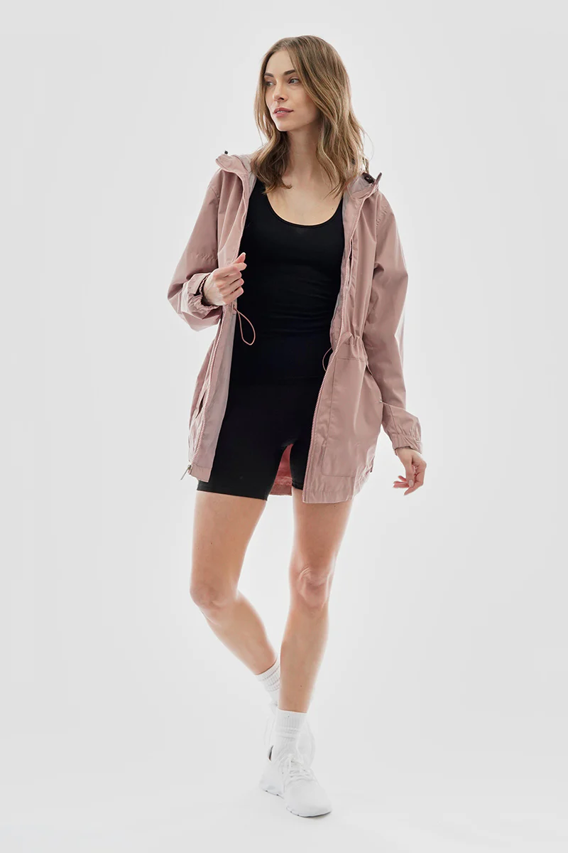 Canada Weather Gear Coated Microfiber Hooded Lightweight Jacket - Pink - Image 5