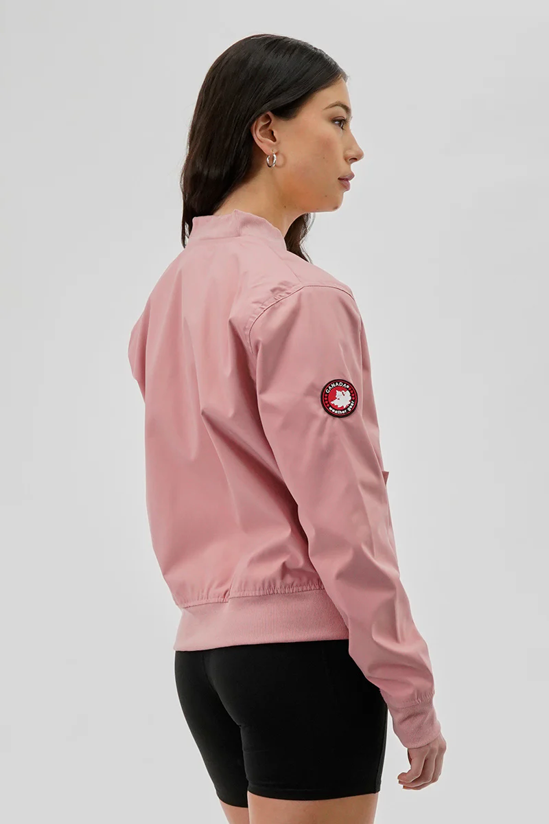 Canada Weather Gear Basic Zip Up Bomber Lightweight Jacket - Pink - Image 3