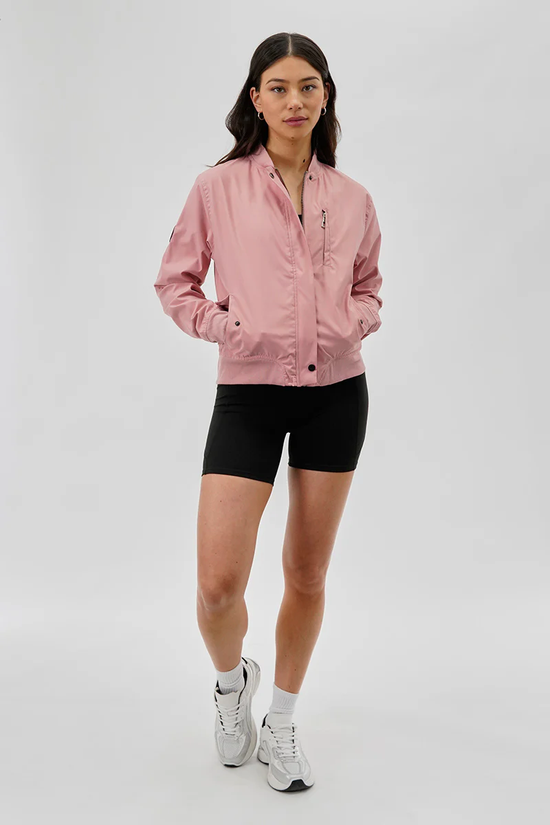 Canada Weather Gear Basic Zip Up Bomber Lightweight Jacket - Pink - Image 5