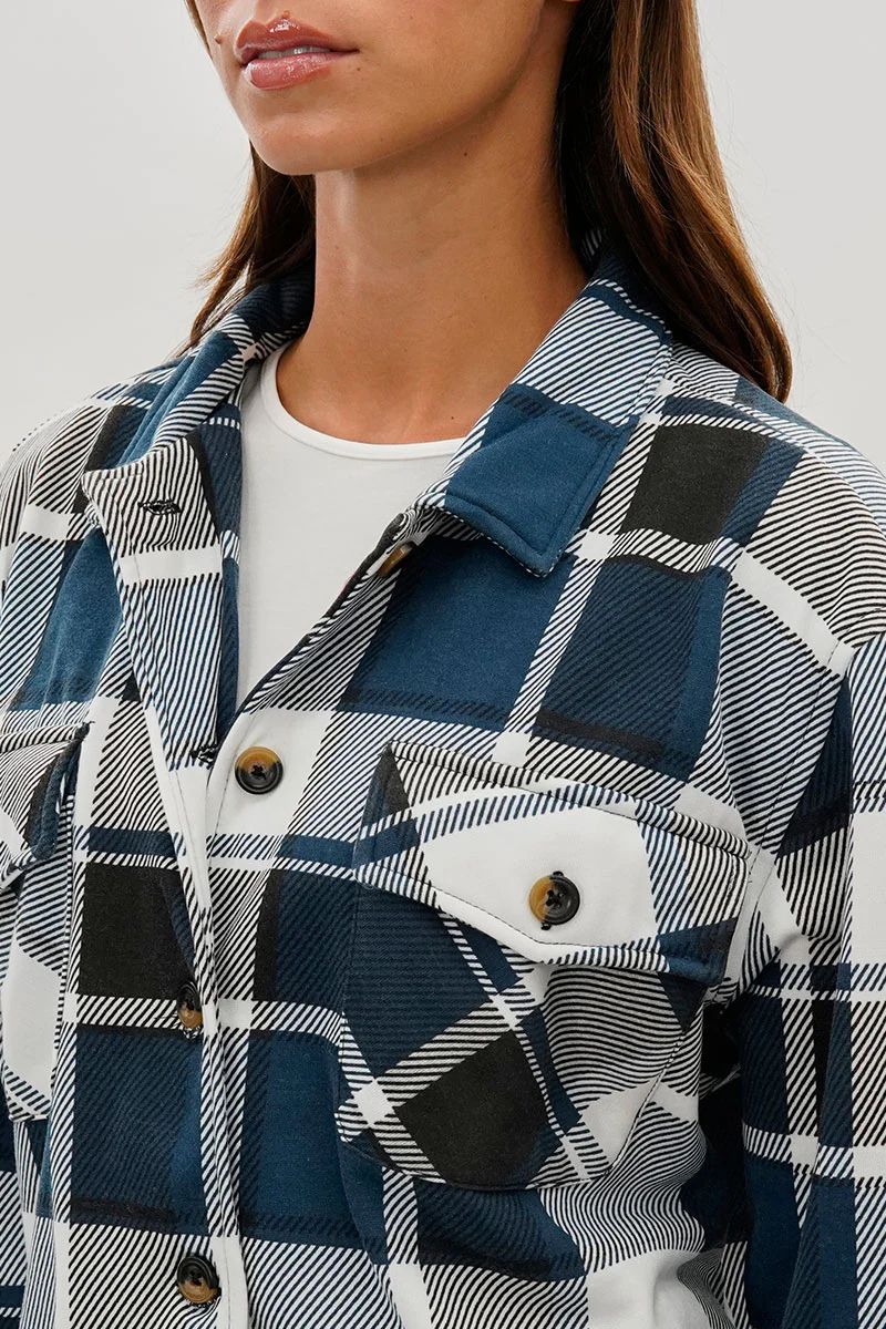 Canada Weather Gear Plaid Button Up Lightweight Jacket - Teal - Image 4