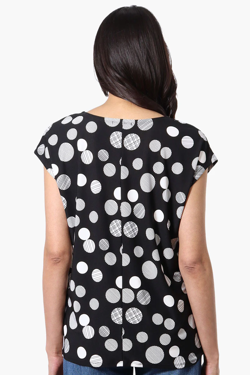 Beechers Brook Dotted Cap Sleeve Tee - Black - Image 3