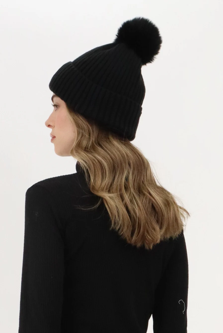 Canada Weather Gear Gloves and Pom Pom Hat - Black - Image 3