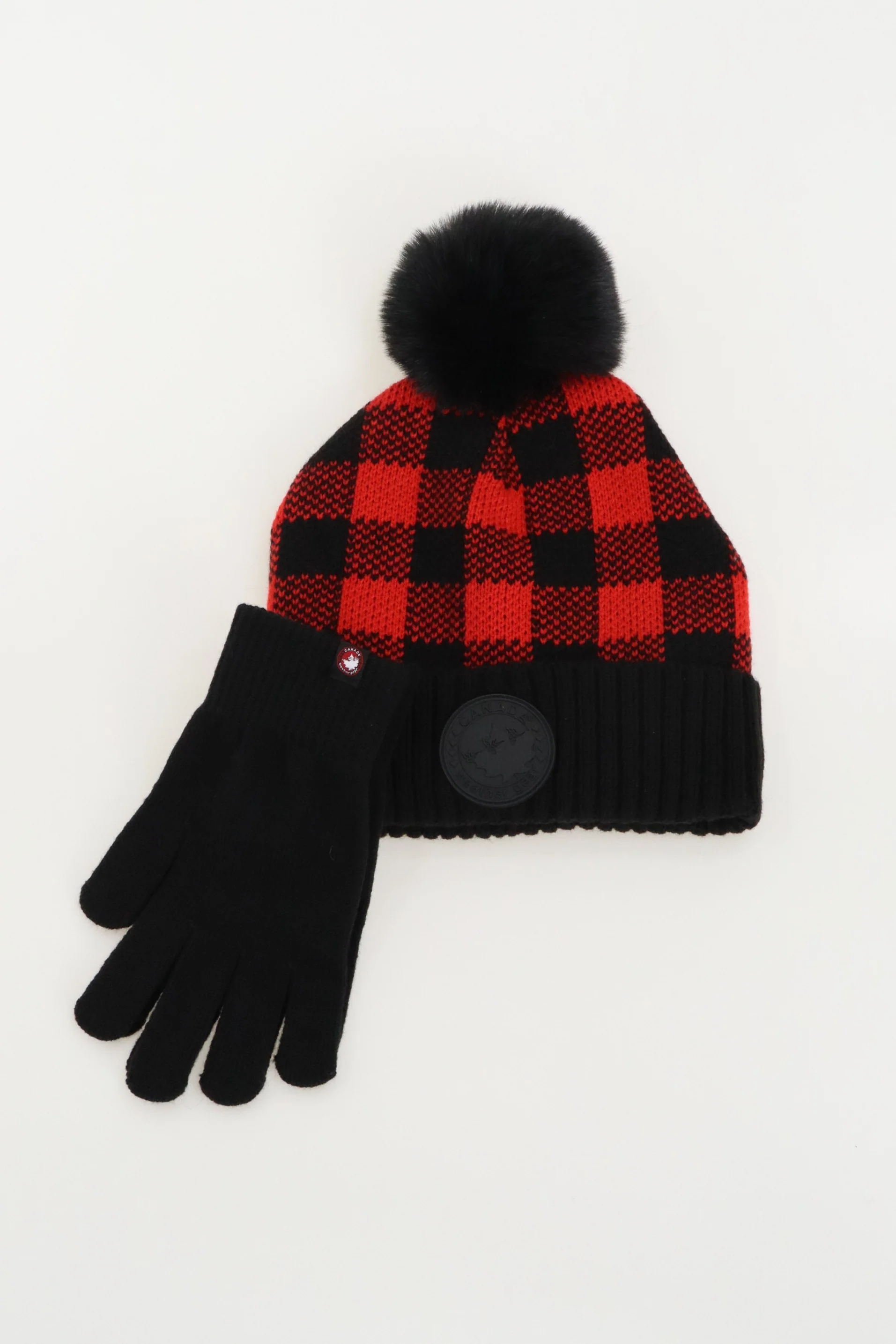 Canada Weather Gear Gloves and Pom Pom Hat - Red - Image 4