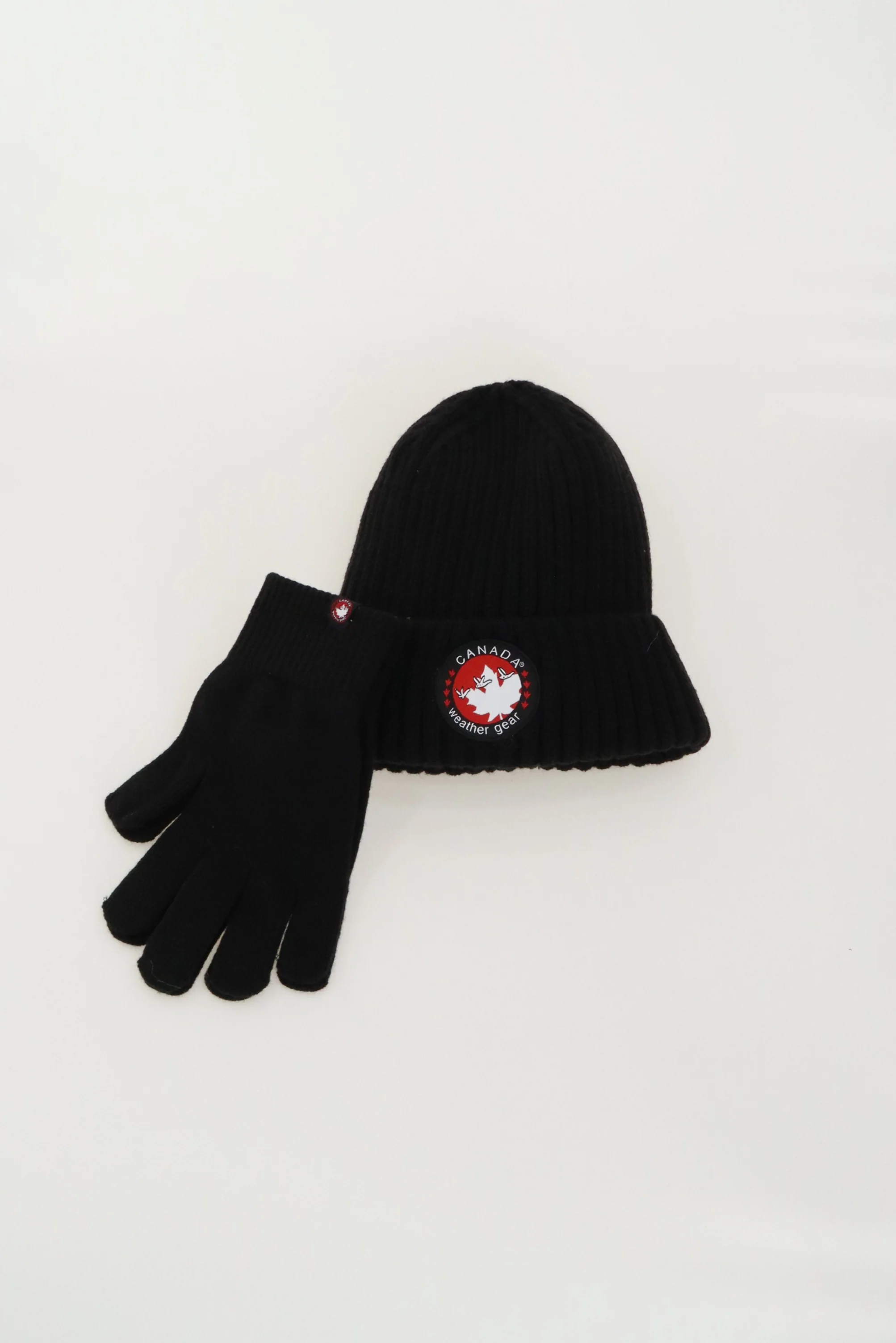 Canada Weather Gear Gloves and Ribbed Knit Hat - Black - Image 4