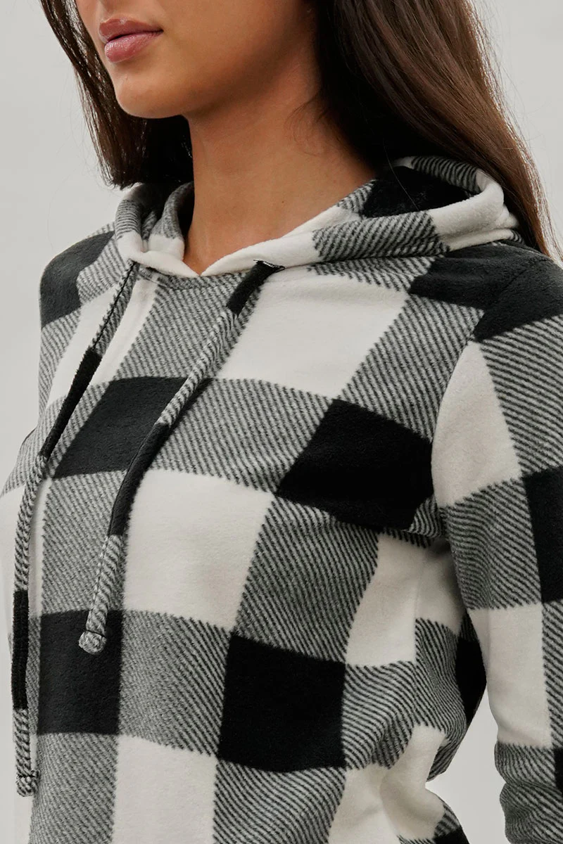 Canada Weather Gear Plaid Hooded Pajama Top - White - Image 4