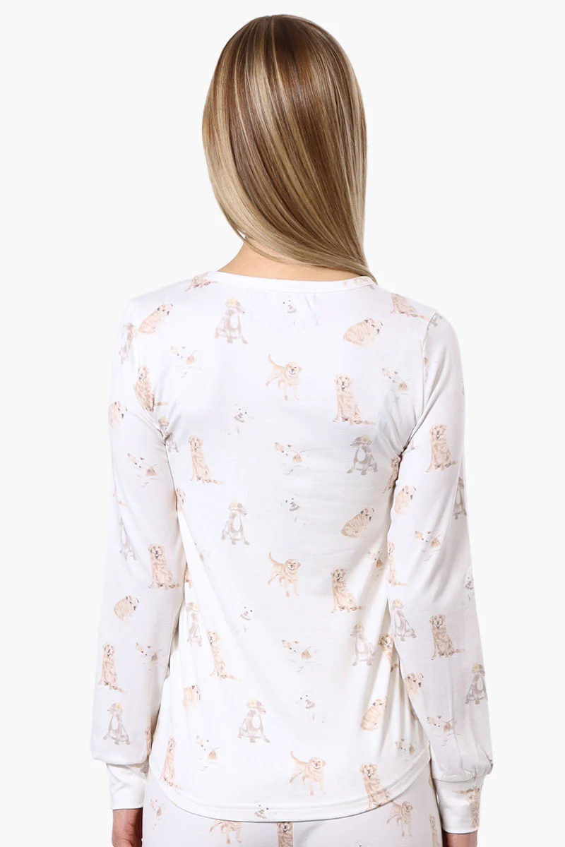 Canada Weather Gear Dog Pattern Pajama Top - White - Image 3