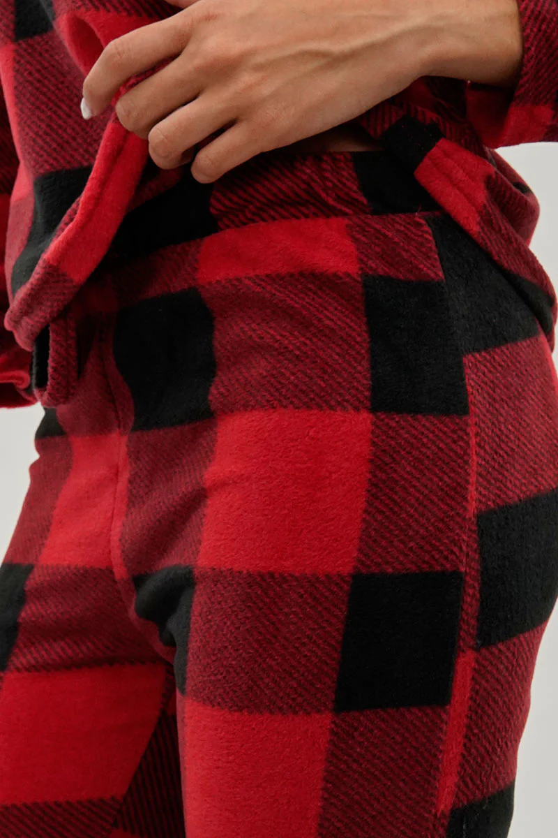 Canada Weather Gear Plaid Jogger Pajama Pants - Red - Image 4