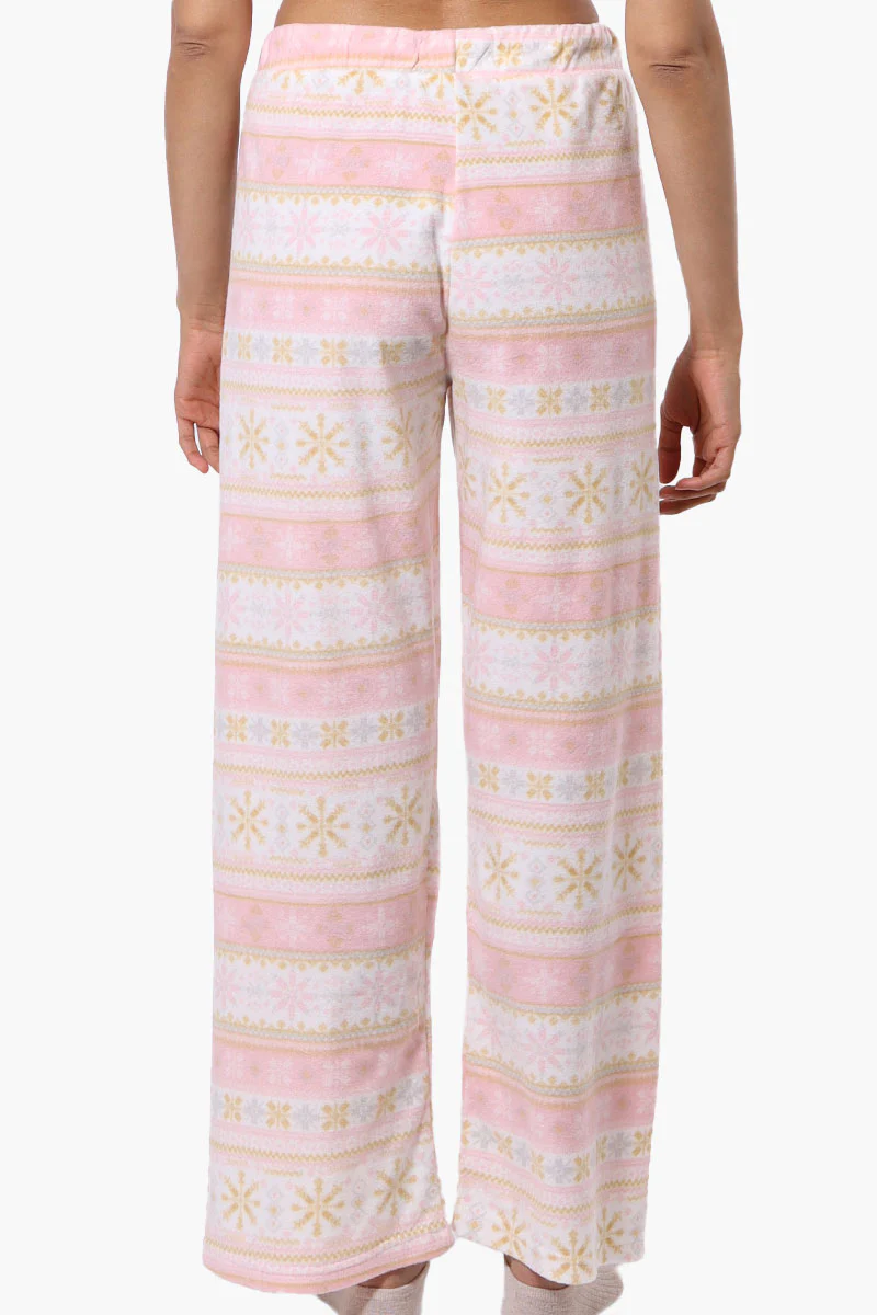 Canada Weather Gear Festive Pattern Wide Leg Pajama Pants - Blush - Image 3