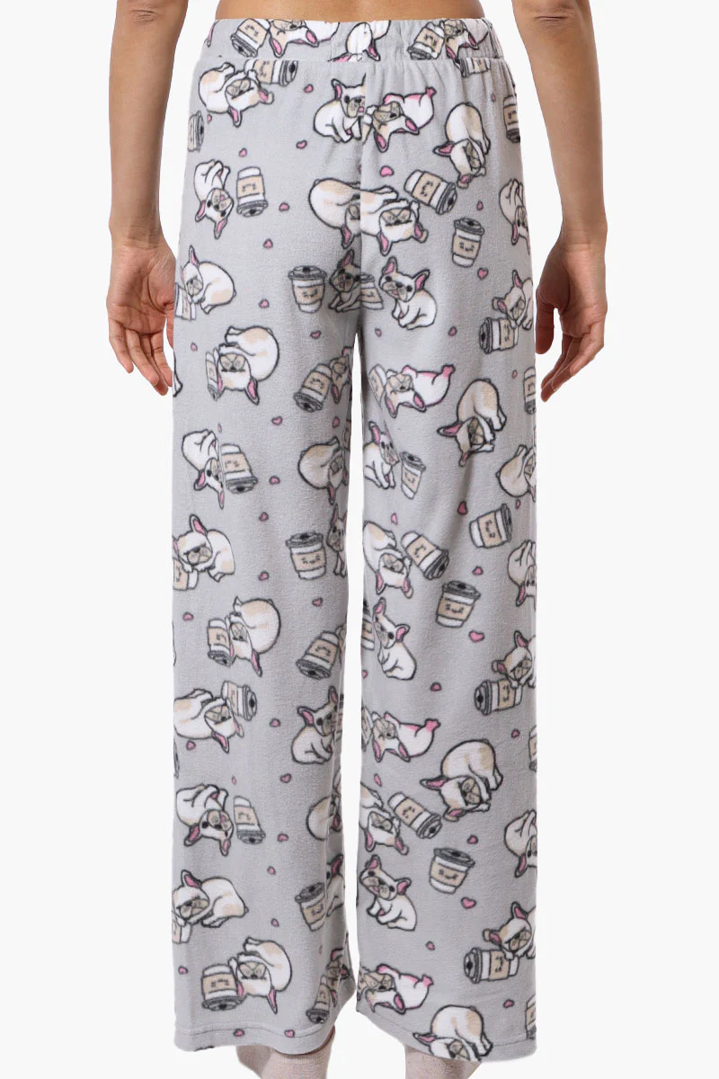 Canada Weather Gear Dog Pattern Wide Leg Pajama Pants - Grey - Image 3