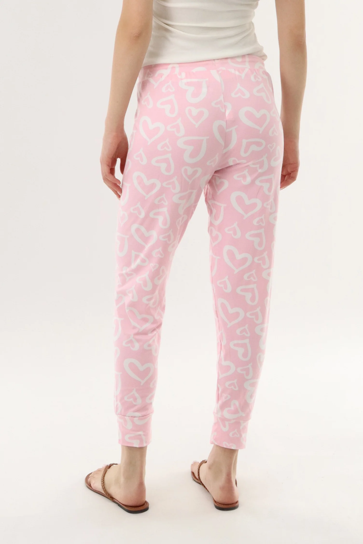 Canada Weather Gear Heart Print Jogger Pajama Pants - Pink - Image 3