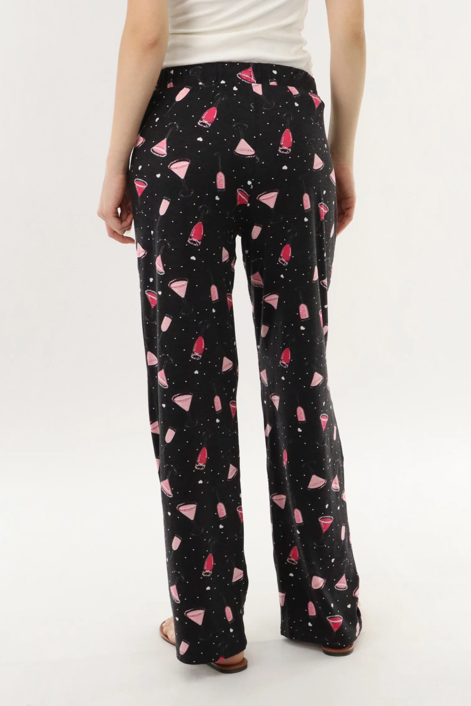 Canada Weather Gear Drinks Print Long Pajama Pants - Black - Image 3