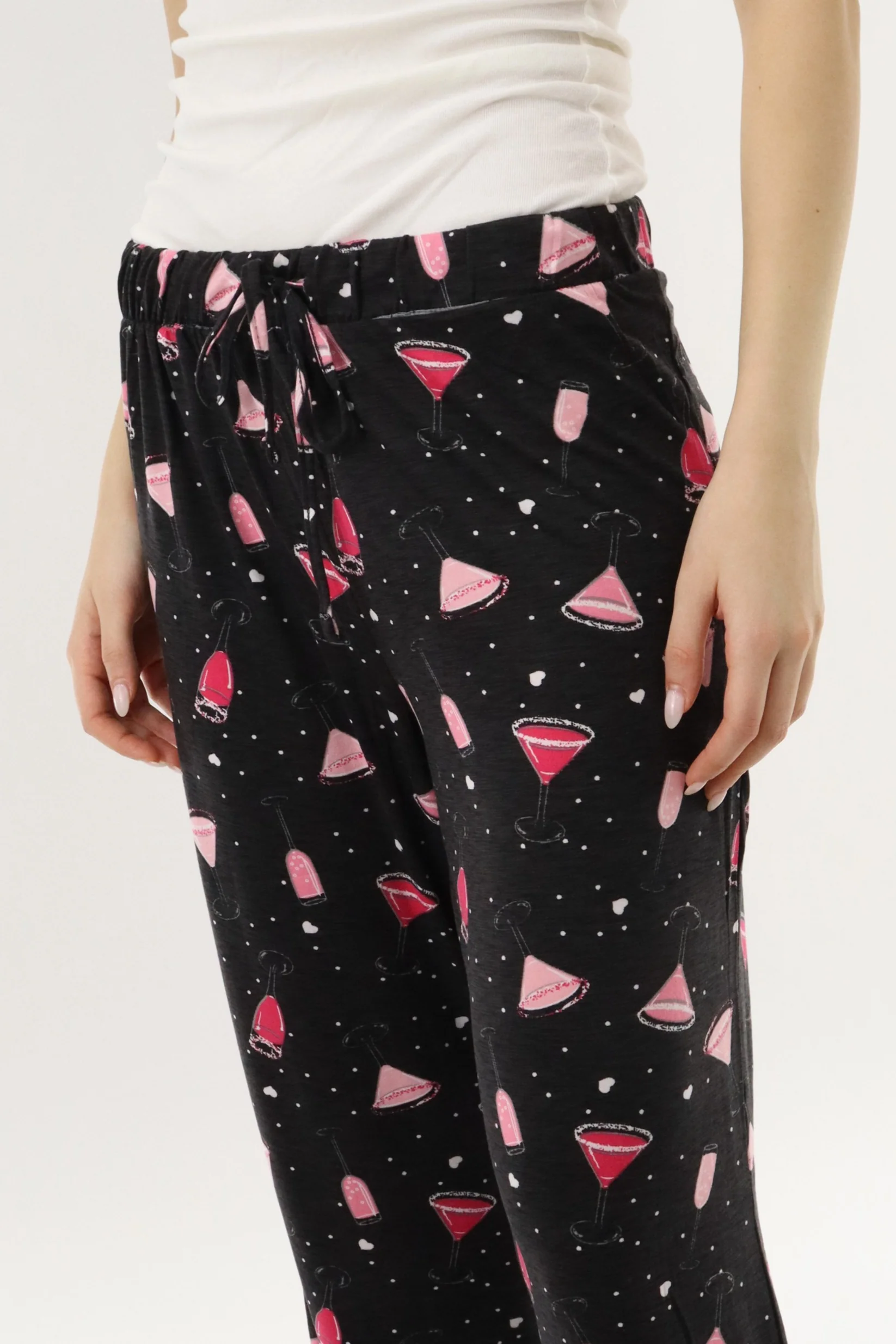 Canada Weather Gear Drinks Print Long Pajama Pants - Black - Image 4