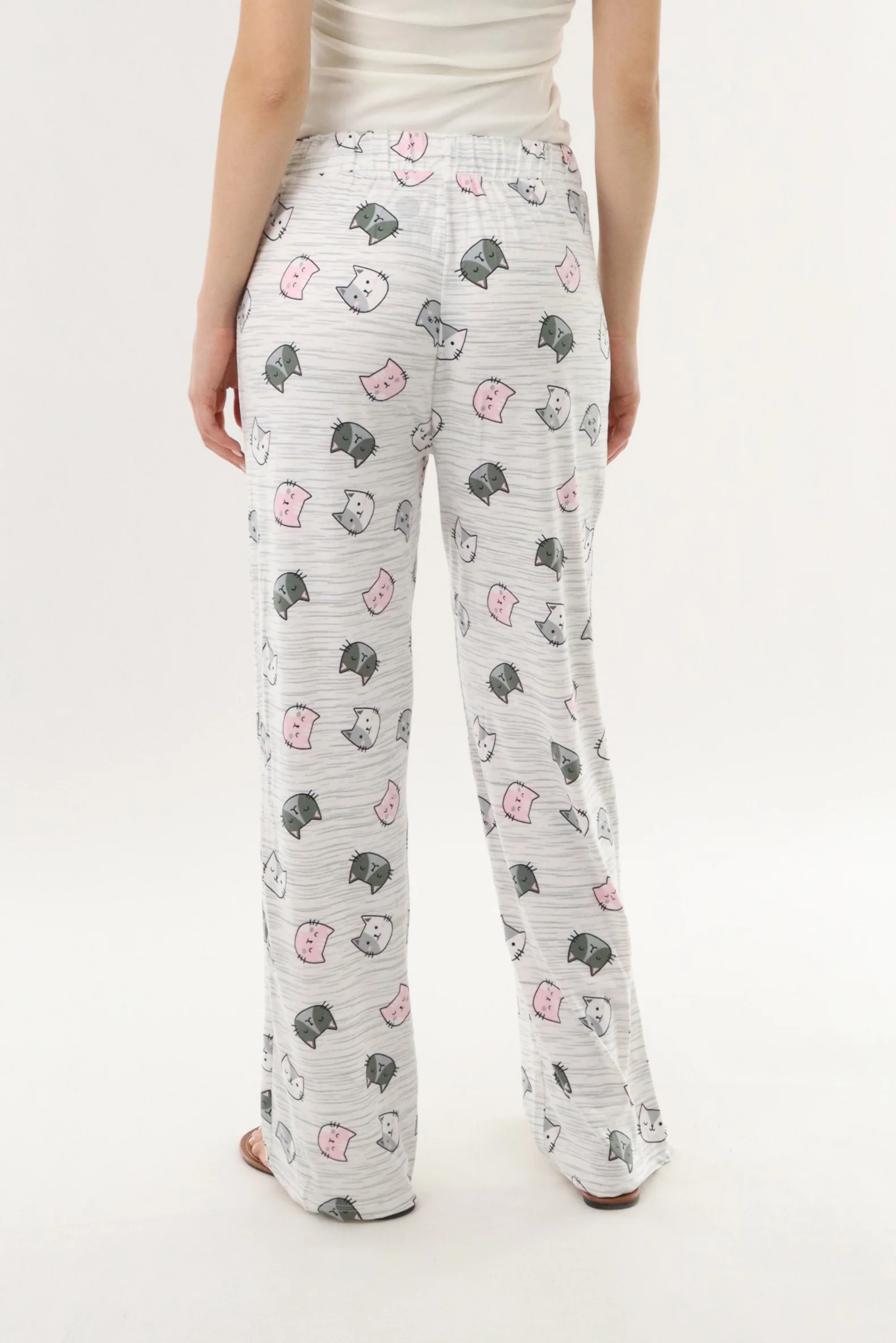 Canada Weather Gear Cat Print Long Pajama Pants - Grey - Image 3