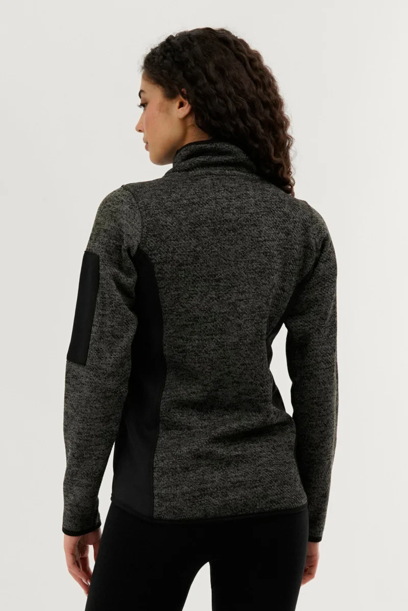 Canada Weather Gear Zip Up Sleeve Pocket Fleece Lightweight Jacket - Black - Image 3