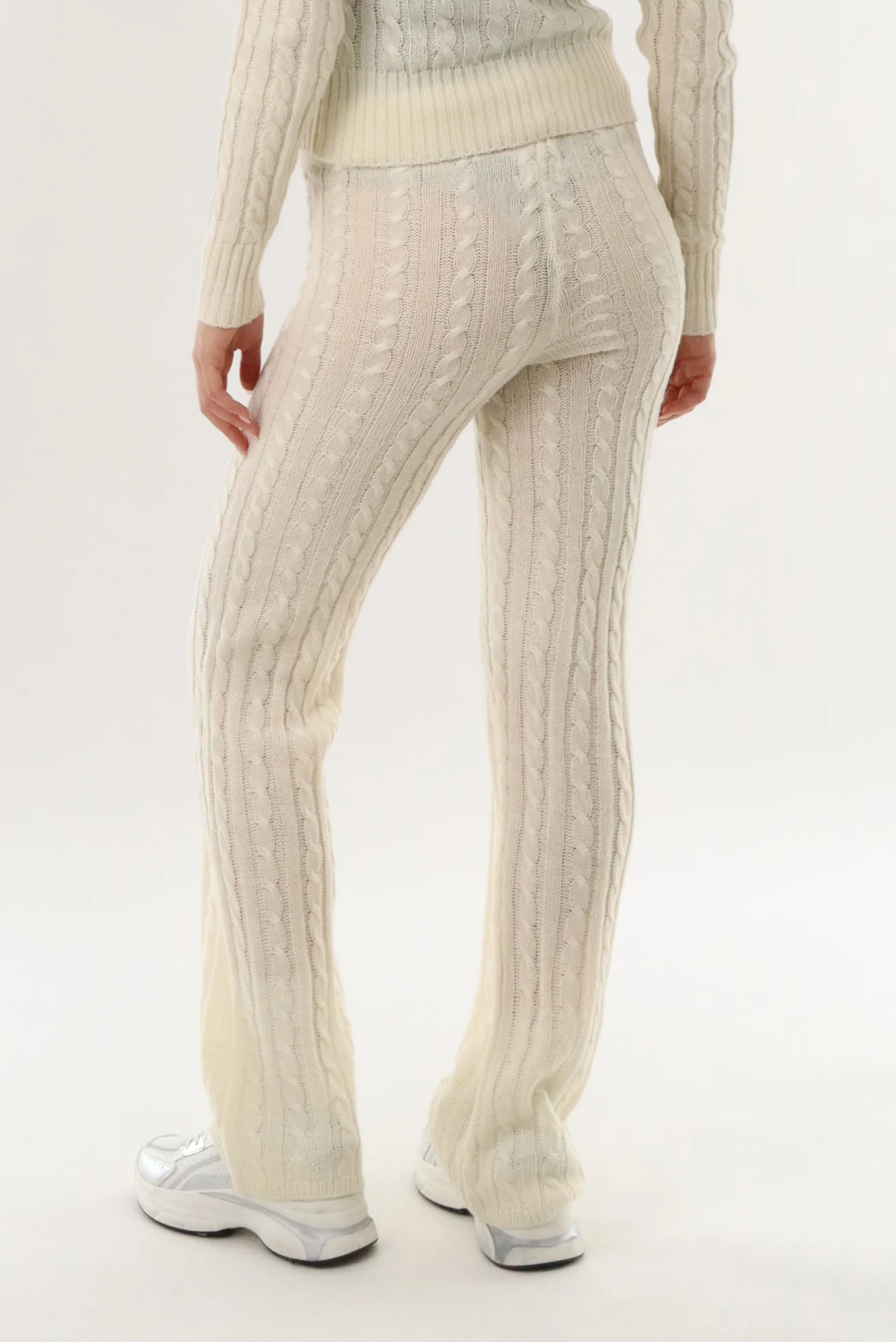 Runaway Bay Cable Knit Pants - Cream - Image 3