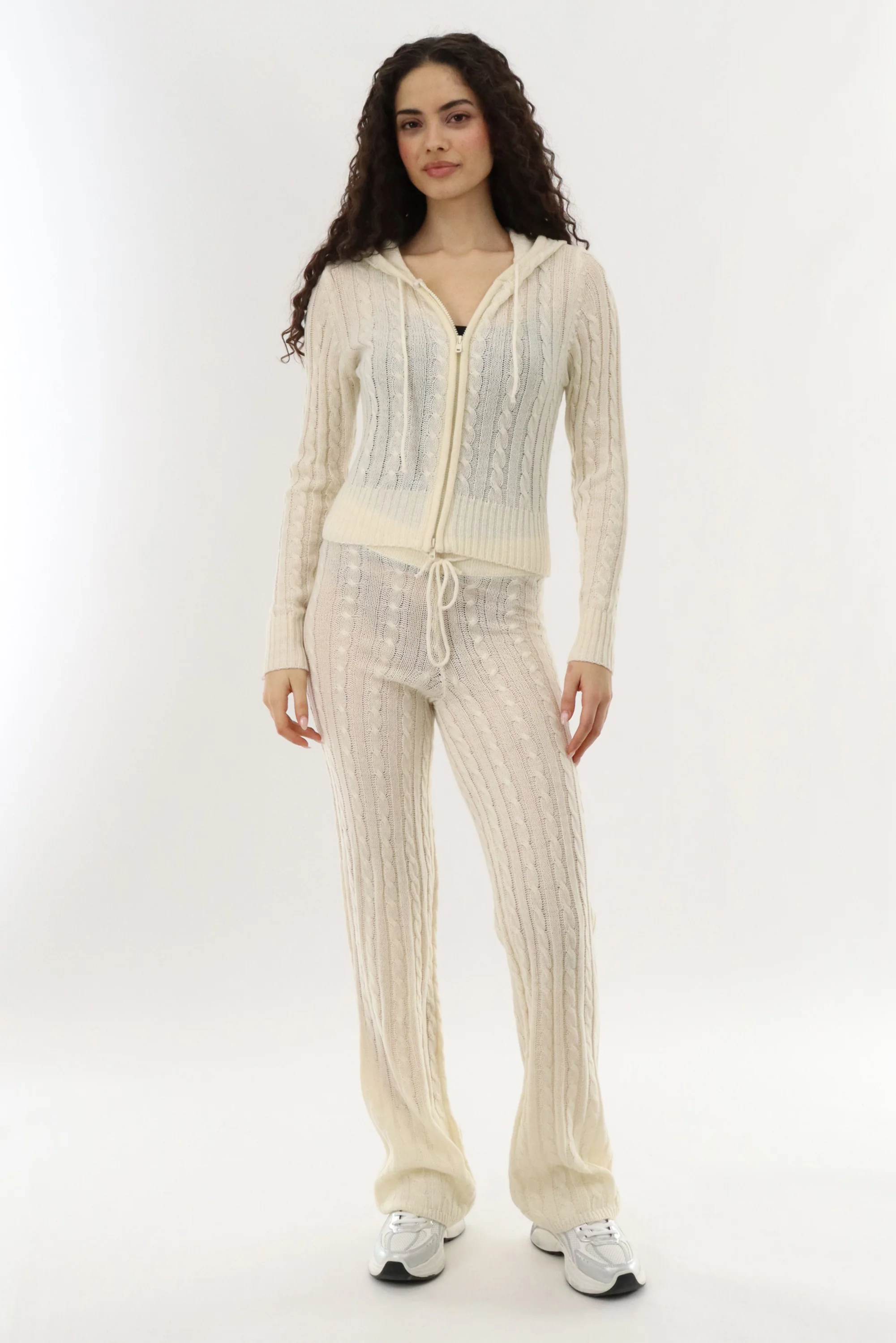 Runaway Bay Cable Knit Pants - Cream - Image 5