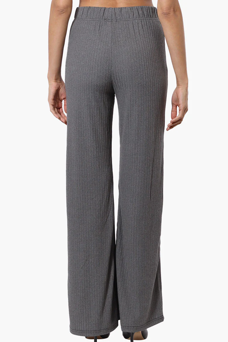 Majora Ribbed Wide Leg Pants - Grey - Image 3
