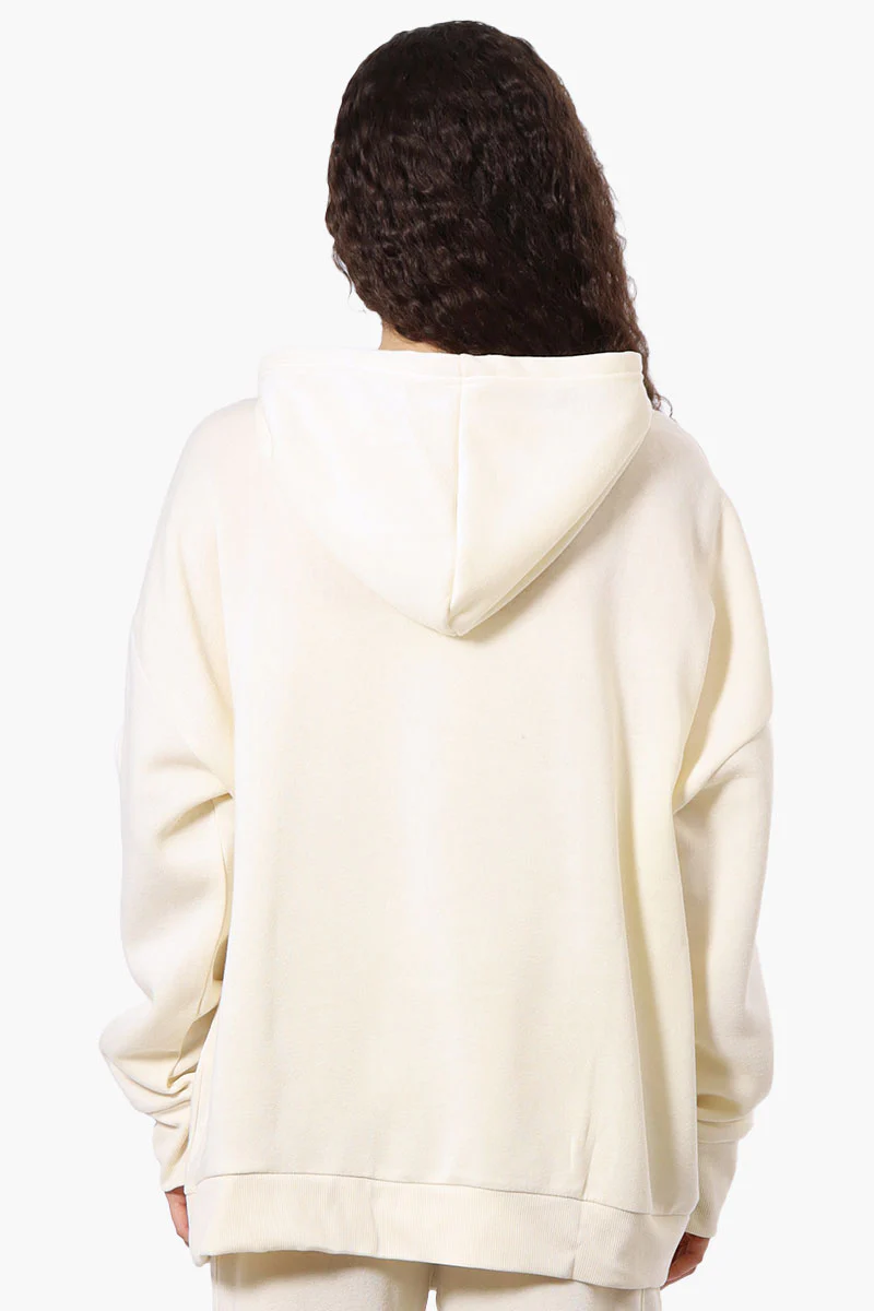 Fahrenheit Oversized Brooklyn Print Hoodie - Cream - Image 3