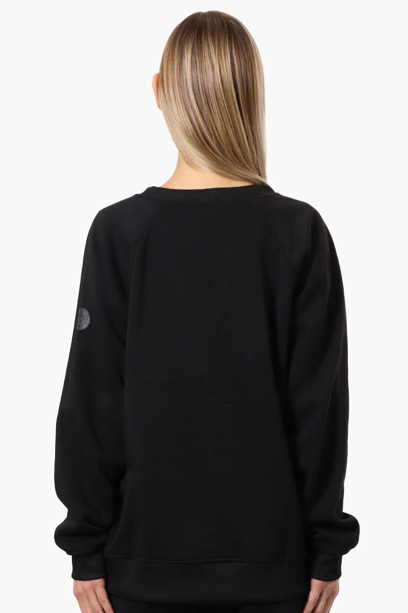 Fahrenheit London Print Fleece Crewneck Sweatshirt - Black - Image 3